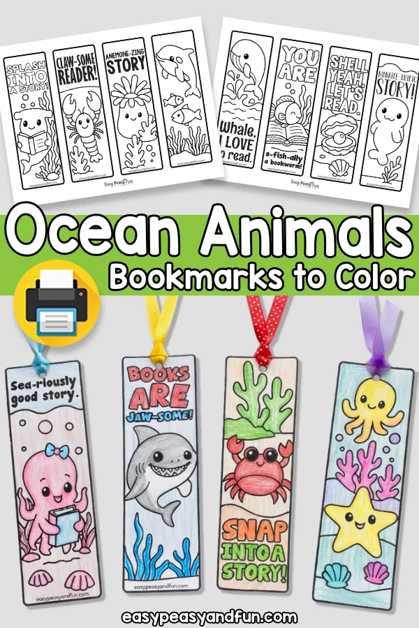 Ocean Animals Bookmark Templates